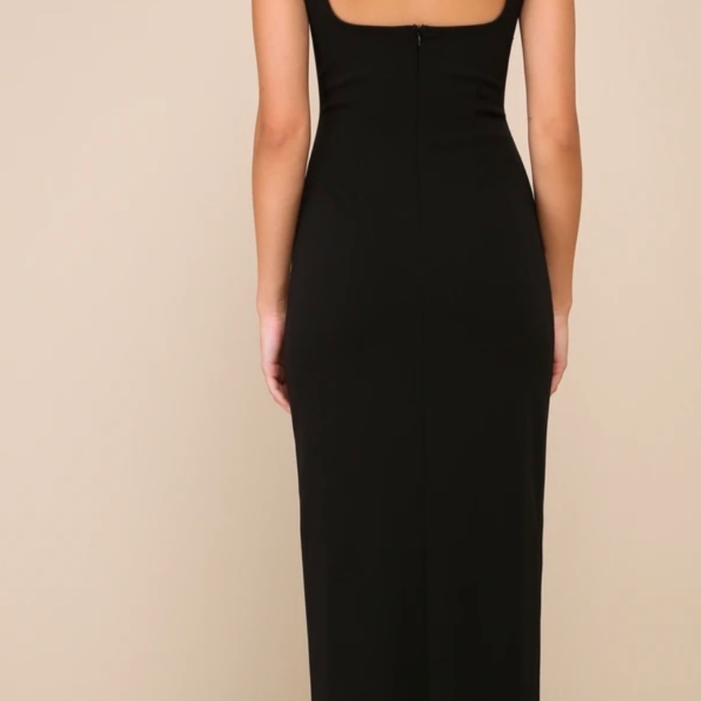 Inspiring Allure Black Square Neck Column Maxi Dress - Picture 2 of 2
